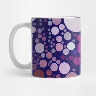 Navy Blue Multicolored Polka Dots Pattern Mug